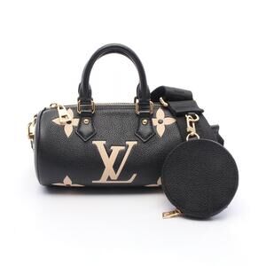 Louis Vuitton Papillon Handbag Leather Monogram Empreinte Black